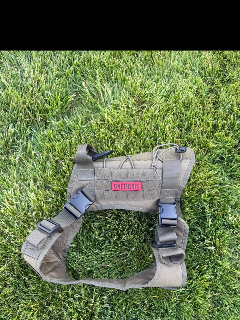 OneTigris Tactical Dog Harness Large Olive Green MOLLE Adjustable
